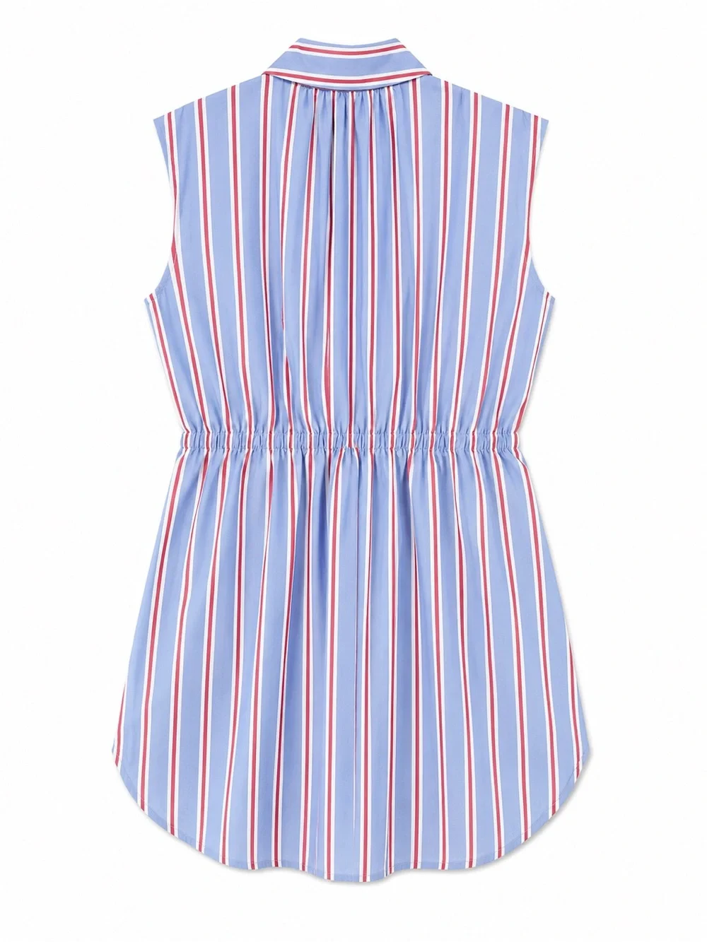 J.Crew Sleeveless Shirtdress Womens 8 Blue Red Striped NWT CW436 Drawstring